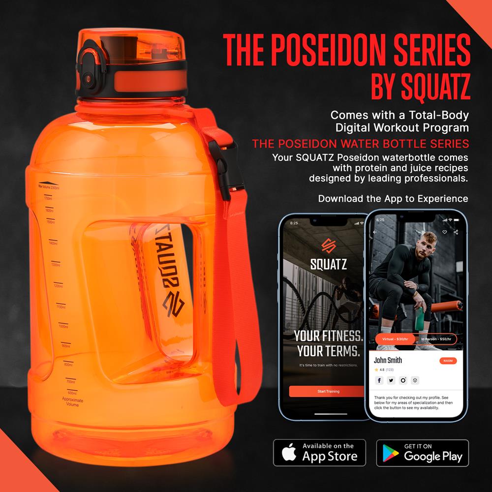 78 Oz Sports Water Bottle Leakproof Wide Mouth Orange
