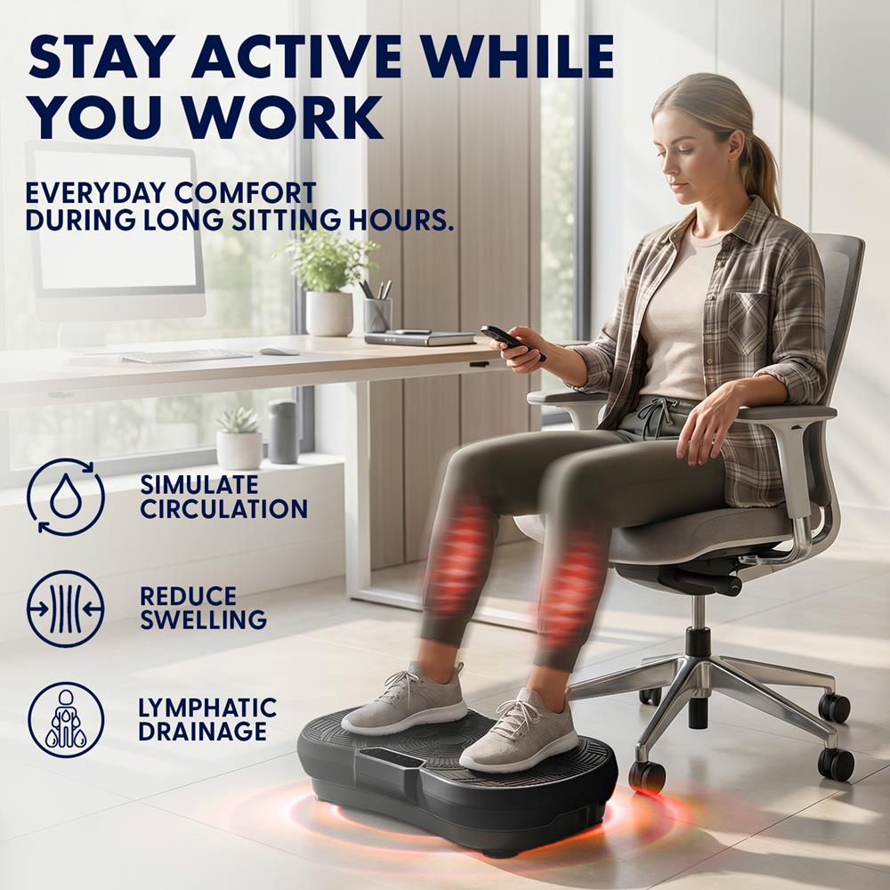 Hurtle Vibration Plate Machine – Adjustable 1–99 Speeds, Quiet, Lightweight, With Remote And Preset Programs Portable For Home And Office (Black)