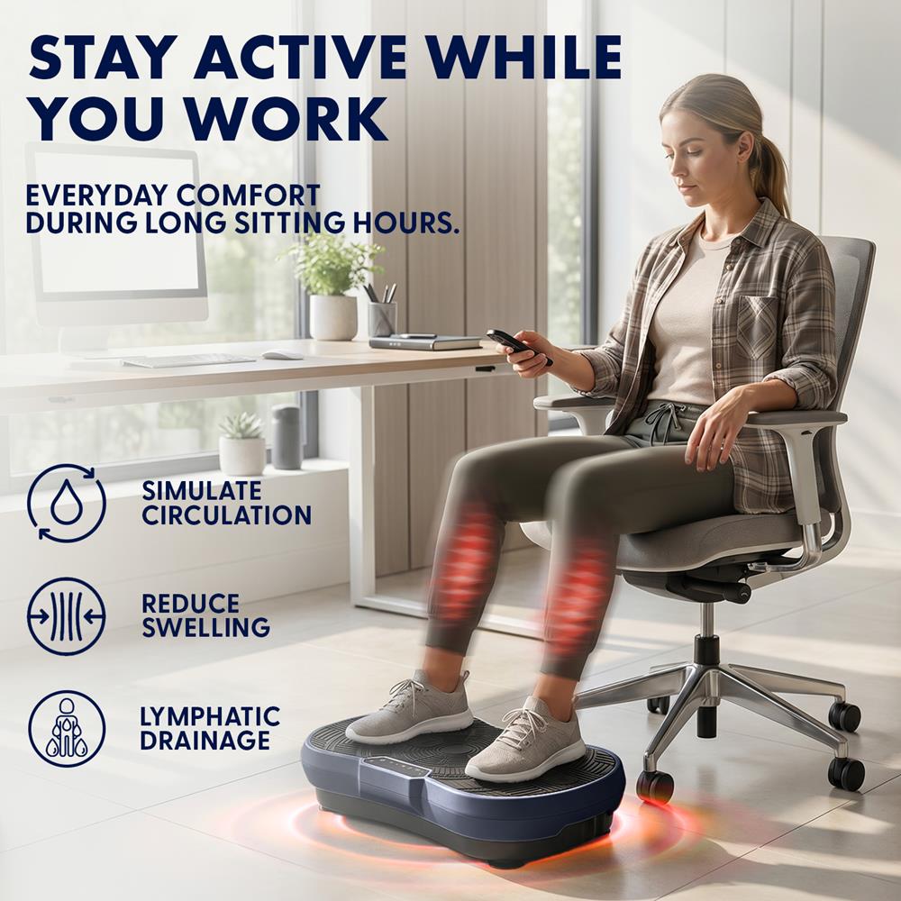 Hurtle Vibration Plate Machine – Adjustable 1–99 Speeds, Quiet, Lightweight, With Remote And Preset Programs Portable For Home And Office (Blue)