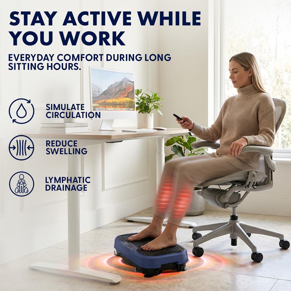 Hurtle Vibration Plate Machine – Adjustable 1–99 Speeds, Quiet, Lightweight, With Remote And Preset Programs Portable For Home And Office (Blue)