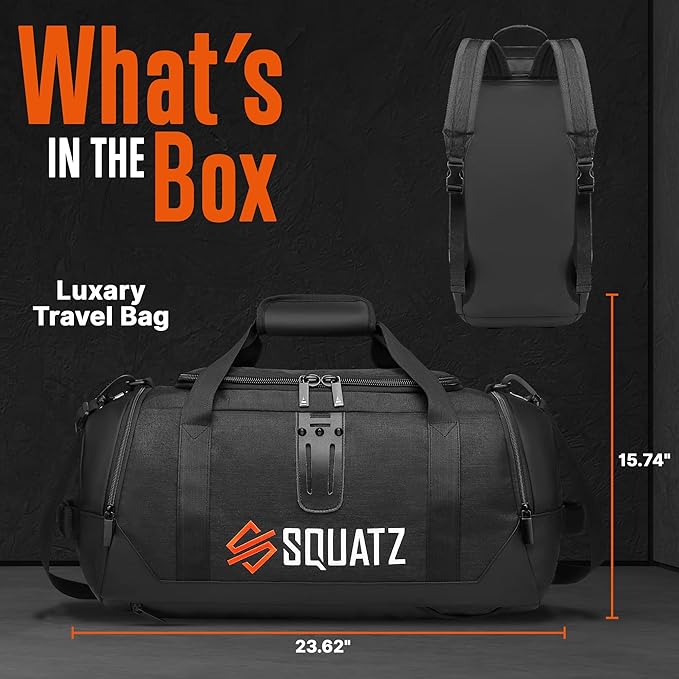 Duffle Bag with USB Port, Tear-Resistant Polyester, Extra Large, Black