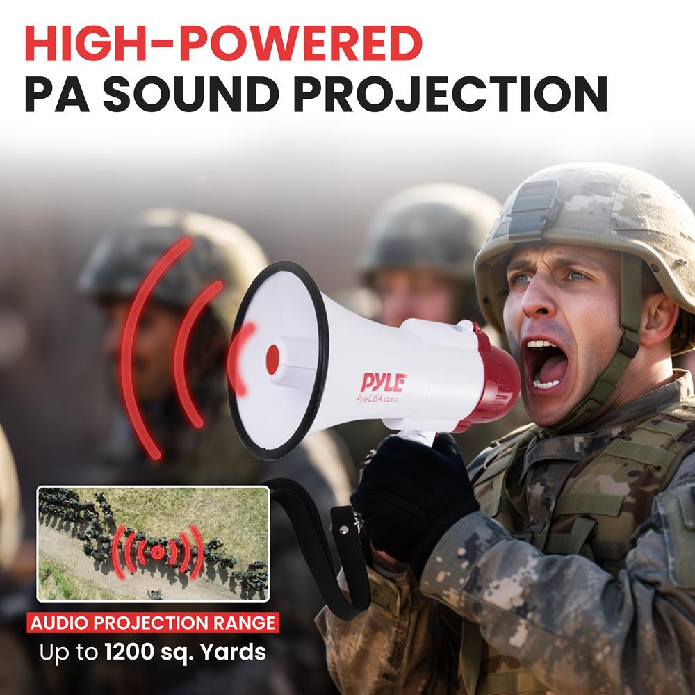 Compact Megaphone with Built-in Siren