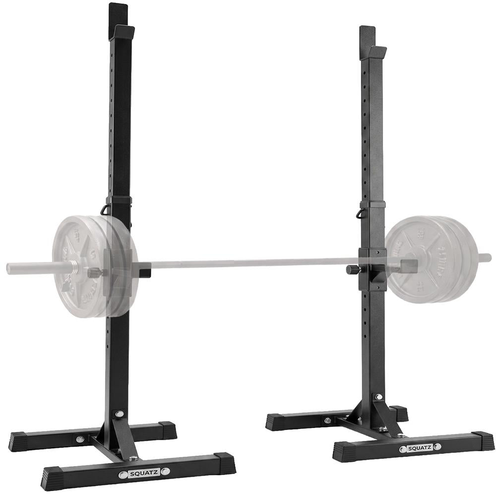 Squatz Barbell And Bench Press Rack - Heavy-Duty Adjustable Barbell And Bench Press Rack Stand With Multi-Height Settings For Home Gym Strength Training And Weightlifting Workouts