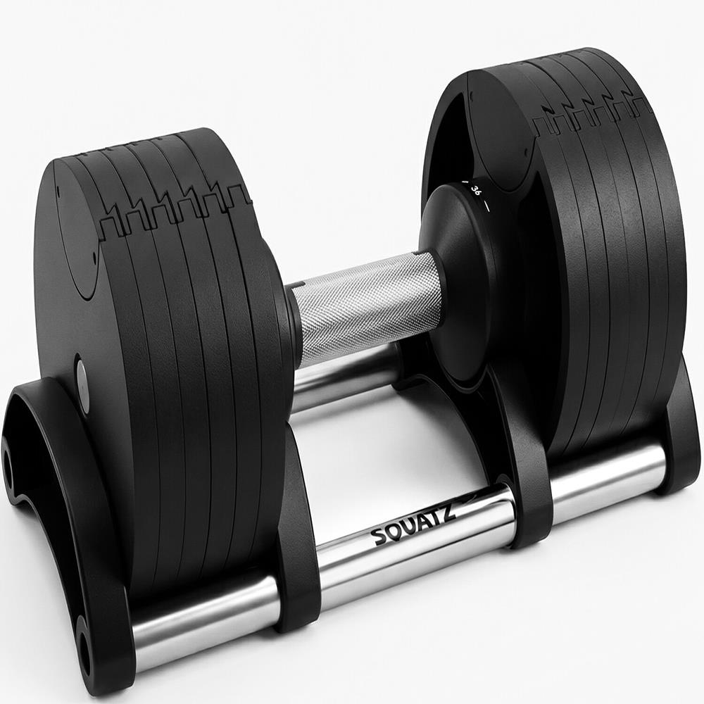 Squatz 45-Lb. Adjustable Dumbbell Weight Set - With Quick Plate Adjustment And Anti-Slip Handle Perfect For Home Workout, Gym & Strength Training For Men & Women (Black)