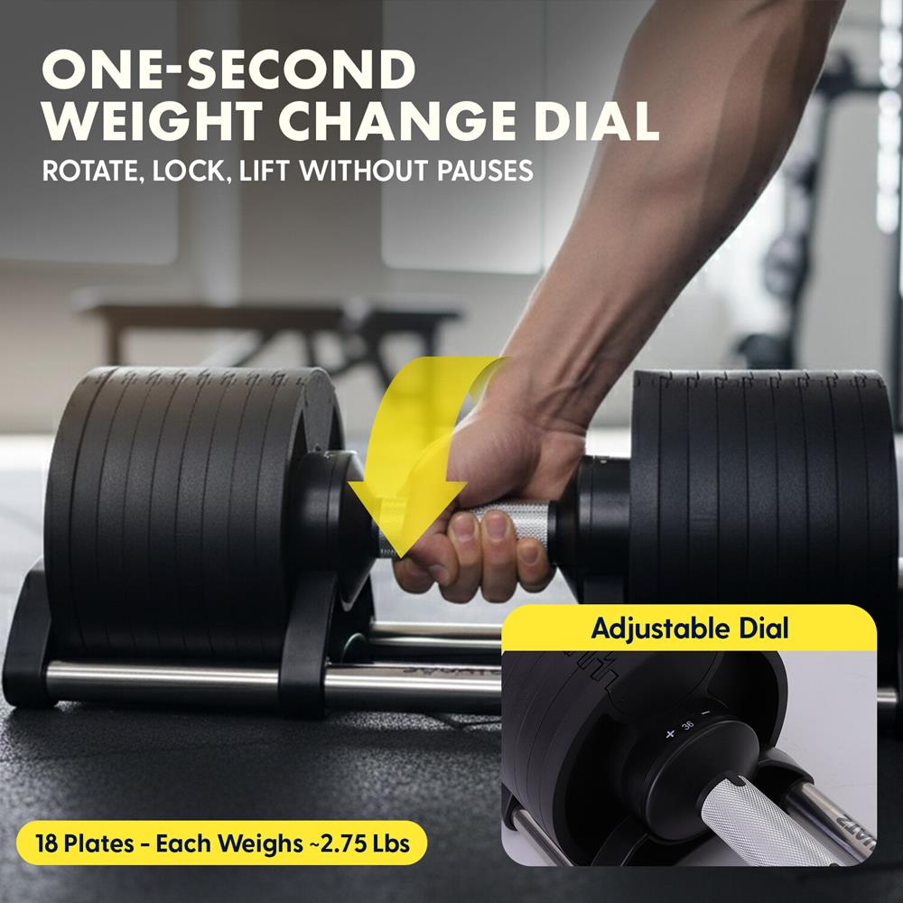 70 Lbs. Adjustable Dumbbell Weight Set - Home Workout/Fitness Equipment, One Single Dumbbell With Anti-Slip Metal Handle