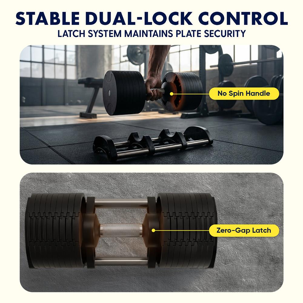 70lb Adjustable Dumbbell, Quick Change, Anti-Slip Metal Handle
