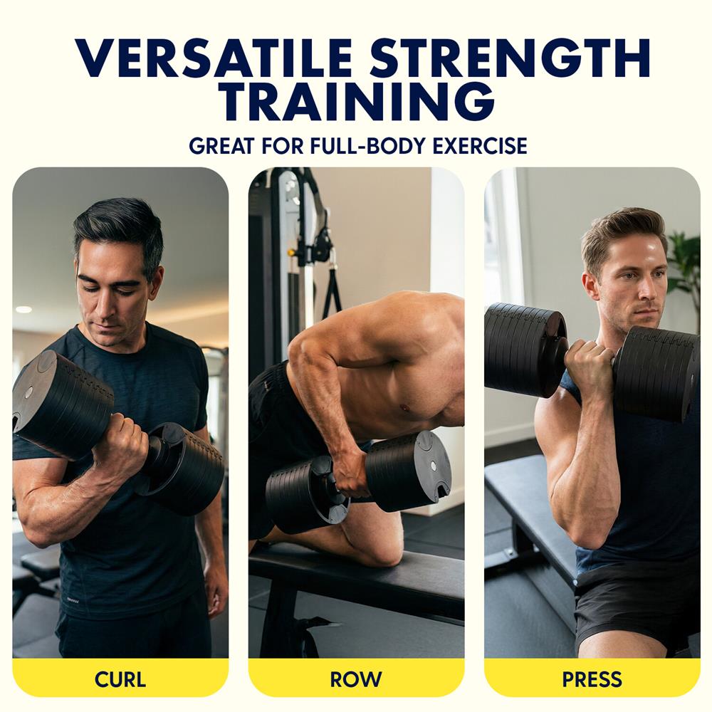 70lb Adjustable Dumbbell, Quick Change, Anti-Slip Metal Handle