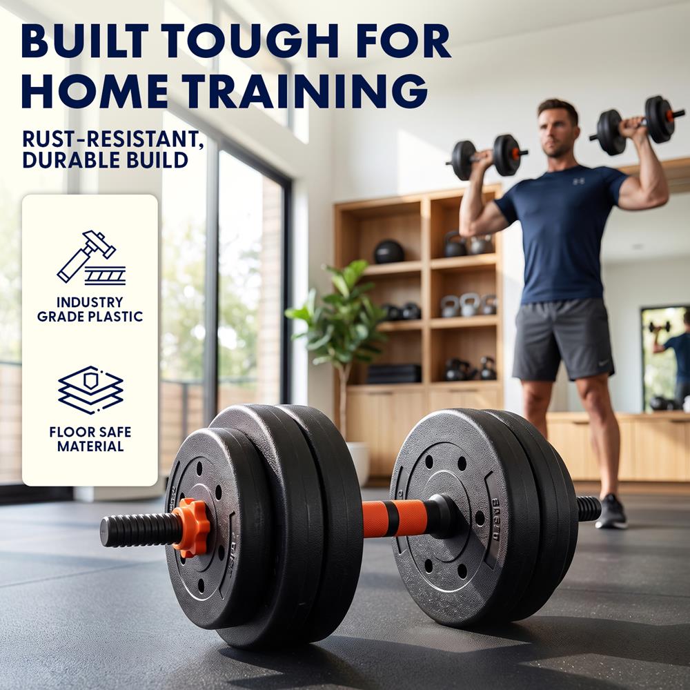 Squatz 4-In-1 Multifunctional 70Lbs Adjustable Dumbbell Set With  Barbell Connector, Kettlebell Handle And Push-Up Handles For Home Gym Strength Training (Black And Red)