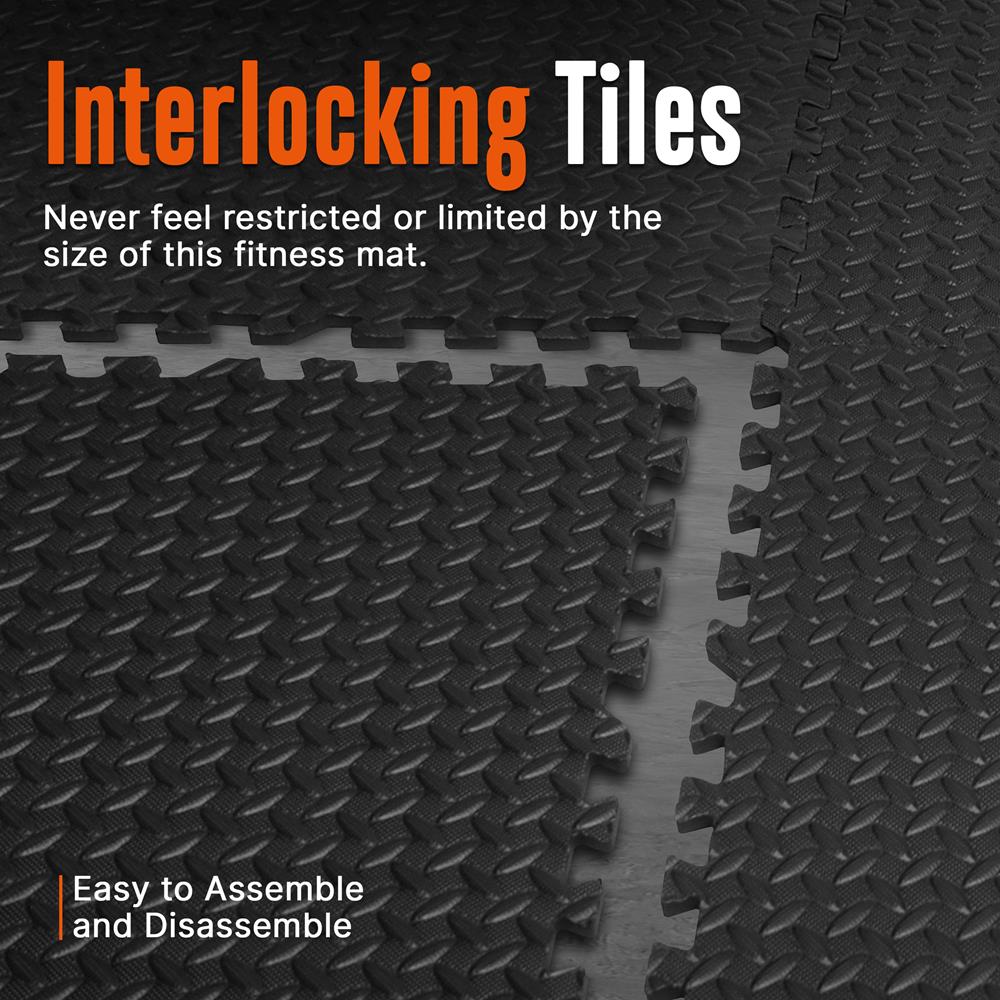 Exercise Mat 6-Piece Set, Cushioned EVA Foam, Non-Skid, Easy Assembly