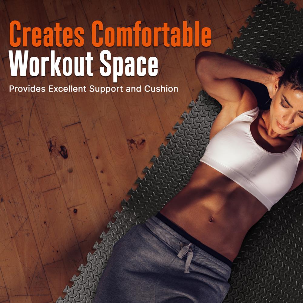 Exercise Mat 6-Piece Set, Cushioned EVA Foam, Non-Skid, Easy Assembly