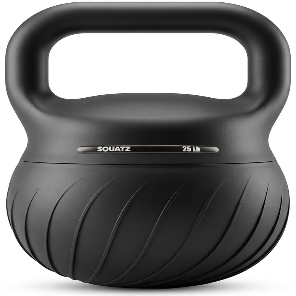 Squatz 25-Lb Soft Drop Kettlebell With Extra-Wide Handle And Sand-Filled Cushioned Base For Home Gym & Strength Training (Black)