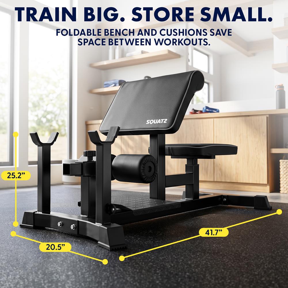 Squatz Multi-Function Sissy Squat Machine, Adjustable Squat Bench For Home Gym Workout Station And Leg Exercise (Black)
