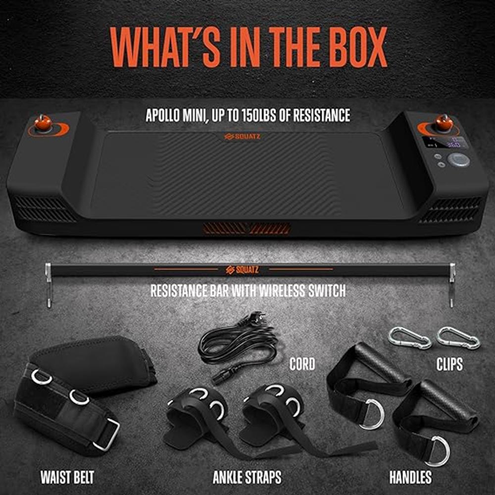 Mini Home Gym: Full Body Workouts, 150lb Resistance, LED Display, Orange