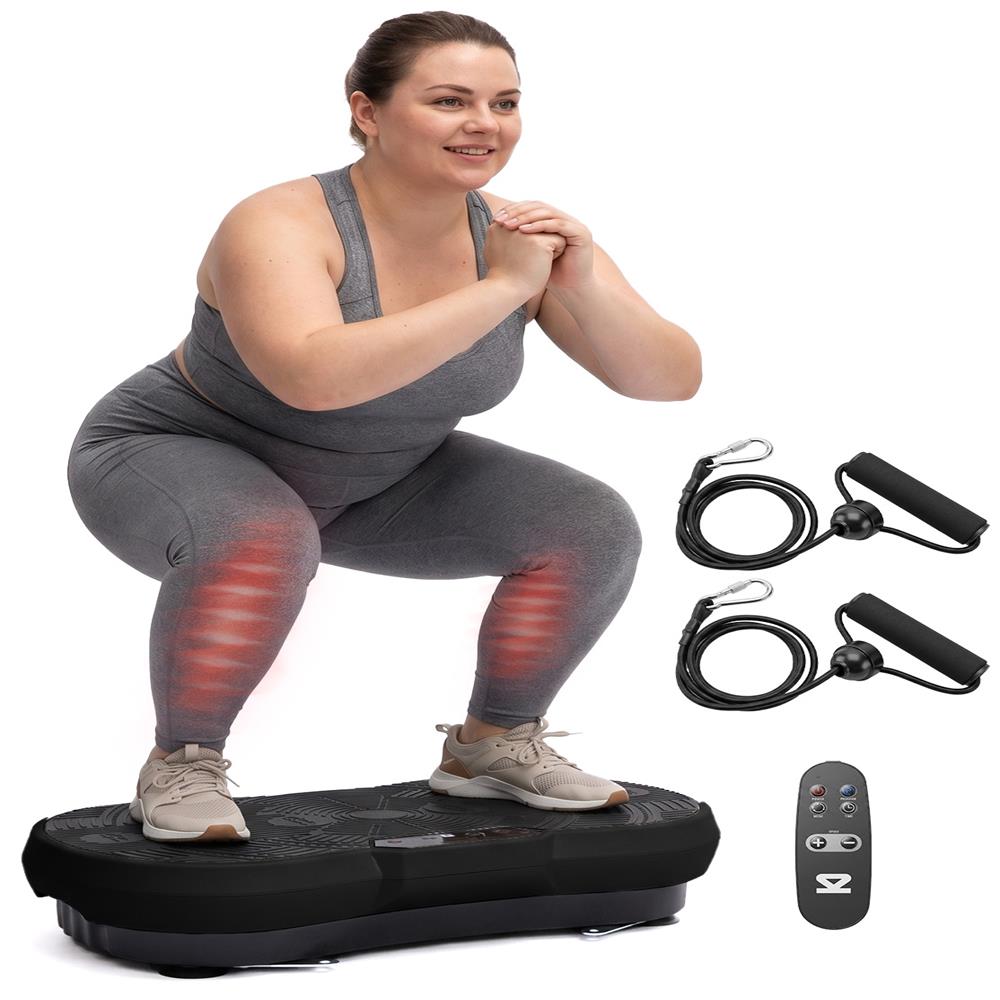 Hurtle Vibration Plate Machine – Adjustable 1–99 Speeds, Quiet, Lightweight, With Remote And Preset Programs Portable For Home And Office (Black)