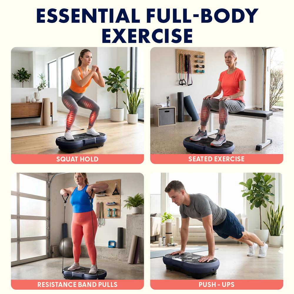 Hurtle Vibration Plate Machine – Adjustable 1–99 Speeds, Quiet, Lightweight, With Remote And Preset Programs Portable For Home And Office (Blue)