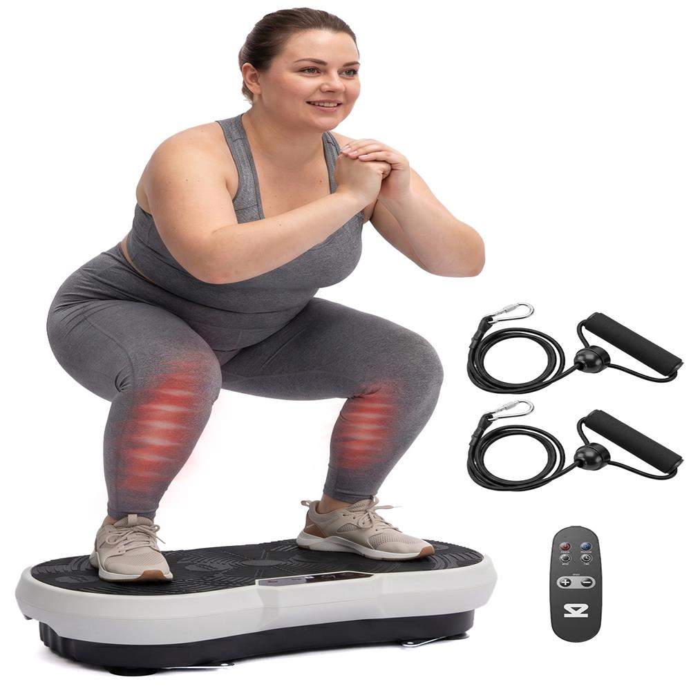 Hurtle Vibration Plate Machine – Adjustable 1–99 Speeds, Quiet, Lightweight, With Remote And Preset Programs Portable For Home And Office (Gray)