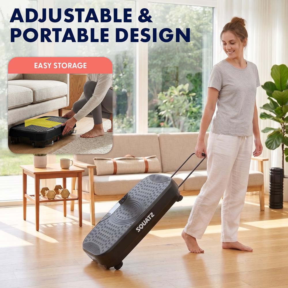 Hurtle Vibration Plate Machine – Adjustable 1–99 Speeds, Quiet, Lightweight, With Remote And Preset Programs Portable For Home And Office (Black)