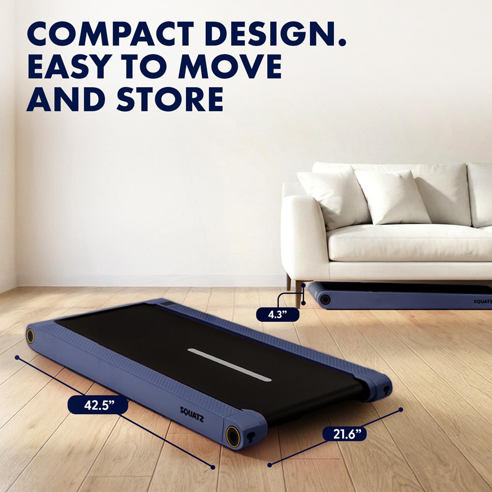 Squatz 2-In-1 Walking Pad With Vibration Plates – Compact Treadmill With 1.0Hp Motor, Led Display & Remote Control (Blue)
