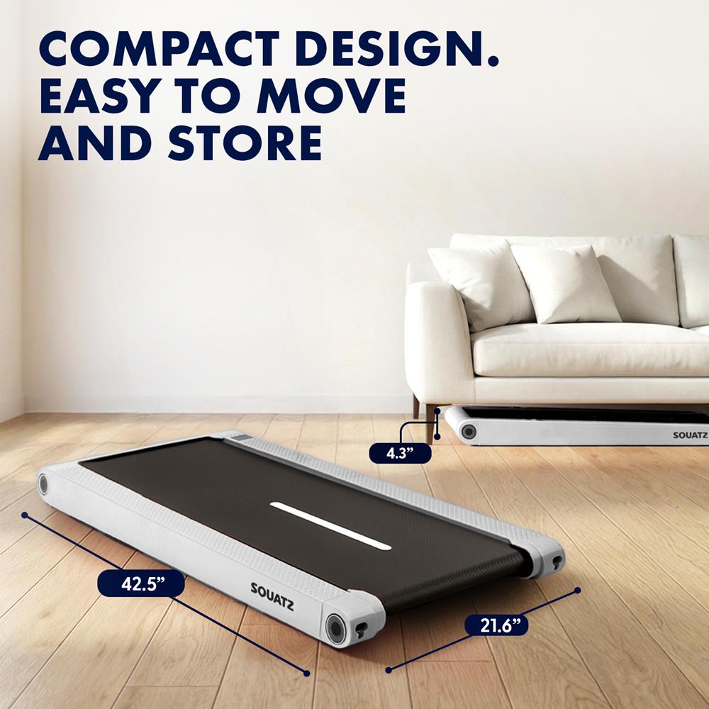 Squatz 2-In-1 Walking Pad With Vibration Plates – Compact Treadmill With 1.0Hp Motor, Led Display & Remote Control (Gray)