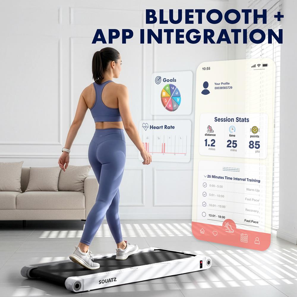 Squatz 2-In-1 Walking Pad With Vibration Plates – Compact Treadmill With 1.0Hp Motor, Led Display & Remote Control (Gray)