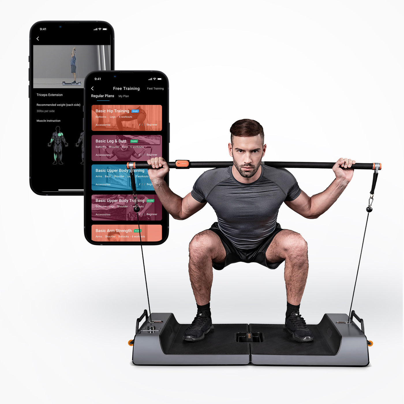 SQUATZ Apollo Board Smart Home Gym 265 LBS Resistance, Multifunctional All  in One Gym, Cable Weight Machine with 3 Training Modes, Fitness Workout